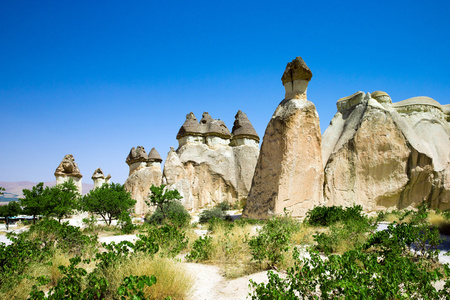 岩石地层的 capadocia，土耳其