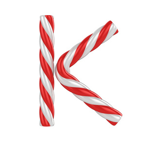 圣诞糖果手杖字体字母 K