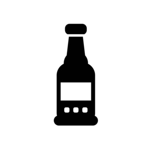啤酒图标矢量分离白色背景, 啤酒标志, 食品