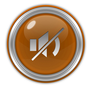 静音背景白色背景上的静音圆形图标照片