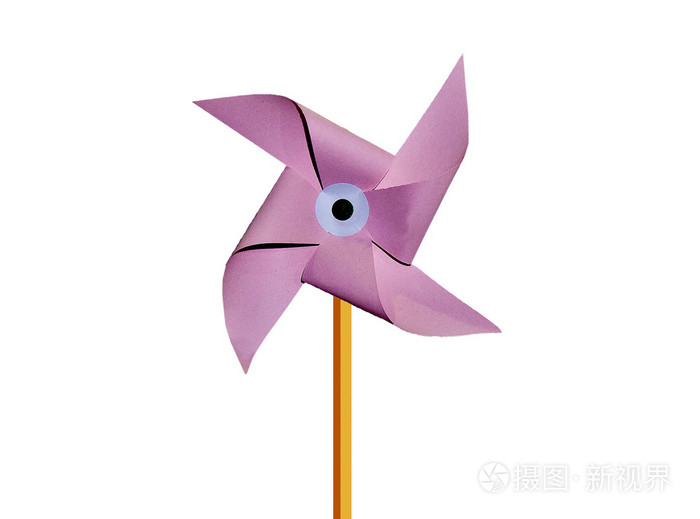孤立在白色背景上的纸风车