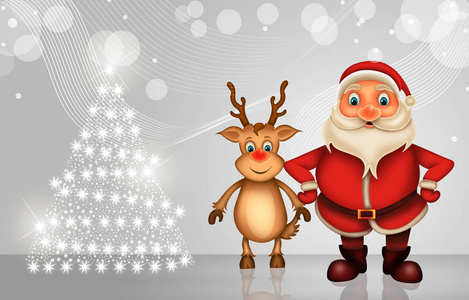 圣诞快乐, 圣诞快乐, 圣诞老人与伦德愉快, 圣诞老人和猫王在圣诞节的雪景