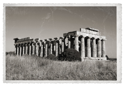 希腊神庙复古照片