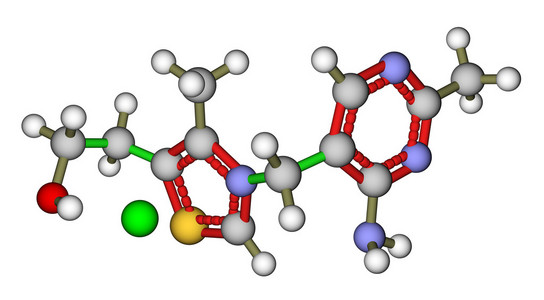 硫胺素 维生素 B1 分子结构