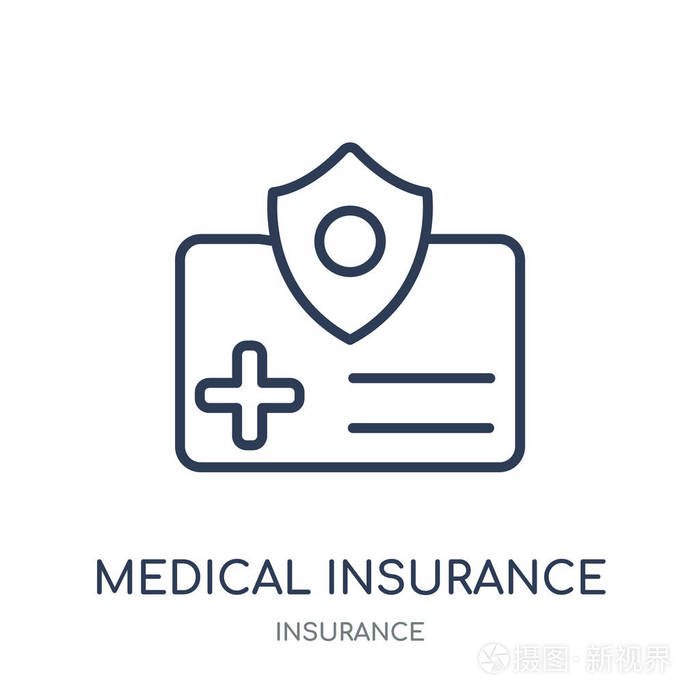 从保险收藏的医疗保险线性符号设计
