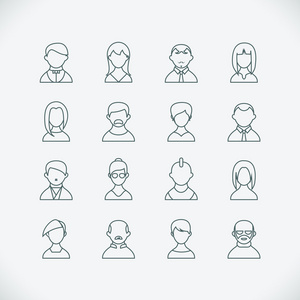 细线的人形图标照片