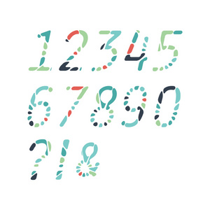 多彩抽象的数字制成的马赛克