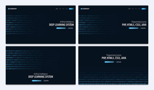 一套深入的学习系统和编程课程。网站或移动应用程序登录页。矢量插图