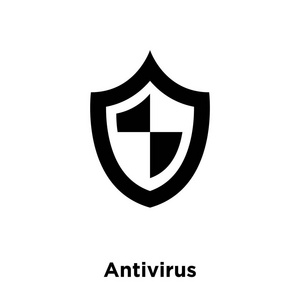 防病毒图标矢量隔离在白色背景上, 标志概念的防病毒标志的透明背景, 填充黑色符号