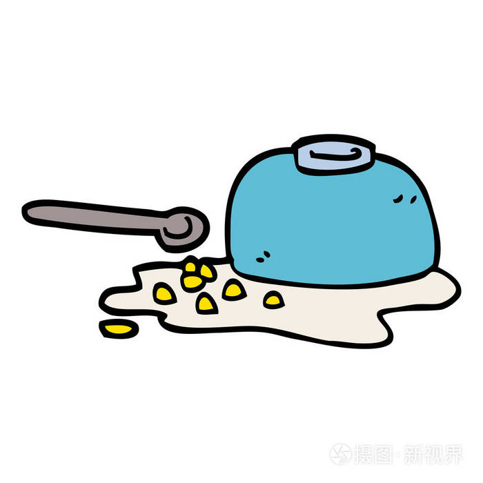 动画片涂鸦洒麦片碗