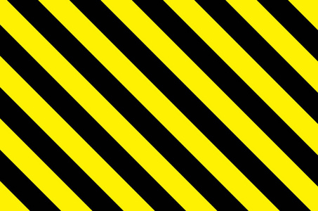 带对角黄色和黑色条纹的警告条纹警示带和警示标志采用无缝矢量黄色