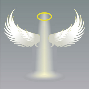 天使的翅膀和金色光环图片