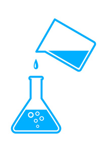 白色背景上的实验室玻璃图标