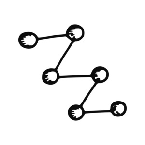 分子图标。独立的黑色对象