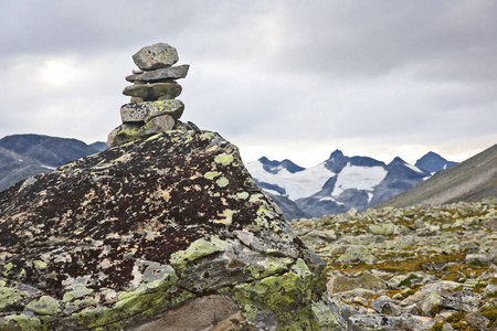 挪威的山地地形。Jotunheimen 国家公园