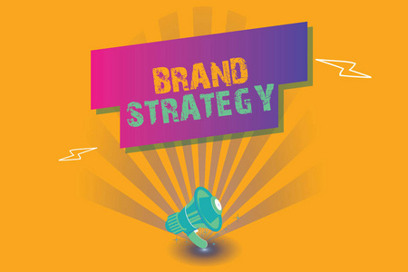 概念性手写显示品牌战略。商业照片文本长期营销支持产品营销