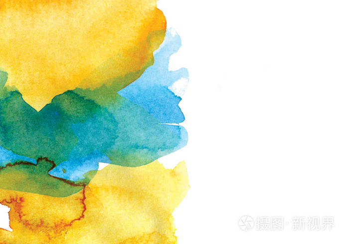 颜色抽象水彩画背景.现代艺术质感