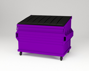 紫色的垃圾箱