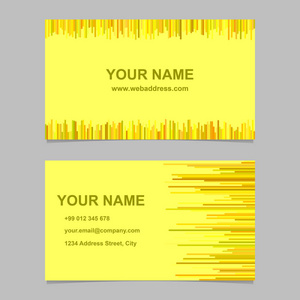 彩色名片模板设计集黄色色调的水平和垂直条纹的名片设计