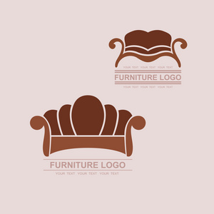 沙发家具标识为您的业务的。元素设计矢量集