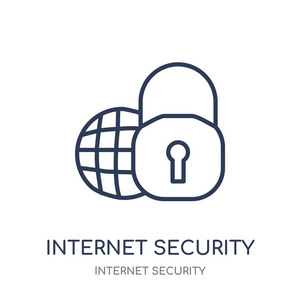 网络安全图标。网络安全线性符号设计从网络安全收集。简单的大纲元素向量例证在白色背景