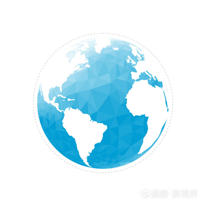 丰富多彩的几何抽象地球地球球体矢量图形模板概念插画浅白色背景上