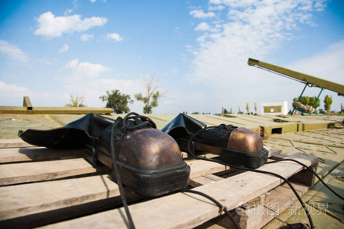 铜旧的老式的深海潜水服