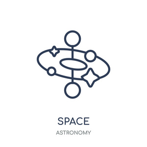 空间图标。从天文学收藏的空间线性符号设计