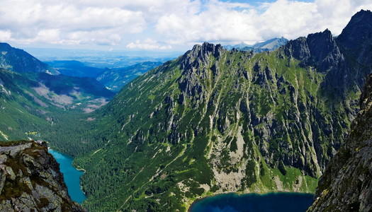 观在眼睛的谷湖与黑海池塘在波兰山脉上, 塔特拉山