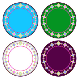 多彩的杂色菊的圆环框架