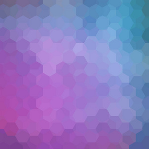几何图案, 矢量背景与六边形在蓝色, 紫色色调。插图图案