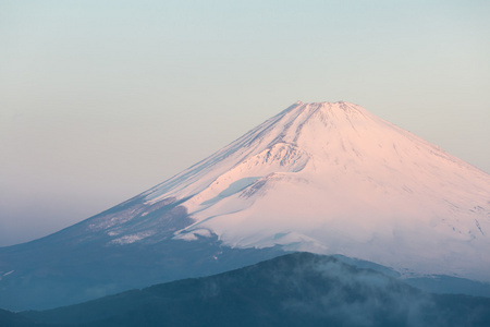 富士山和湖箱根日出