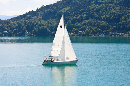 游艇上莱克沃思 worthersee。奥地利