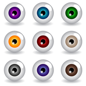 一套五颜六色的眼球.照片
