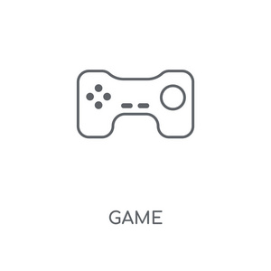 游戏线性图标。游戏概念笔画符号设计。薄的图形元素向量例证, 在白色背景上的轮廓样式, eps 10
