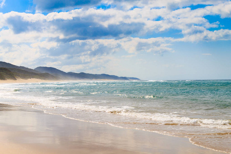 Isimangaliso 湿地公园海滩，南非。南非的景观。圣露西亚国家公园