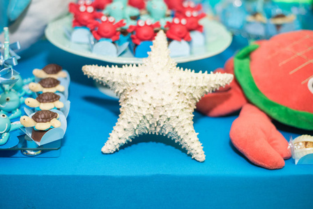 生日餐桌装饰海主题海星