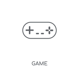 游戏线性图标。游戏概念笔画符号设计。薄的图形元素向量例证, 在白色背景上的轮廓样式, eps 10