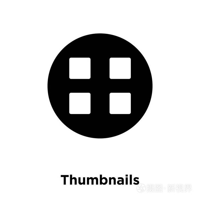 缩略图图标矢量隔离在白色背景标志概念的缩略图标志在透明背景实心