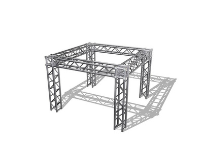 桁架结构。在白色背景下被隔离。3d 渲染插图