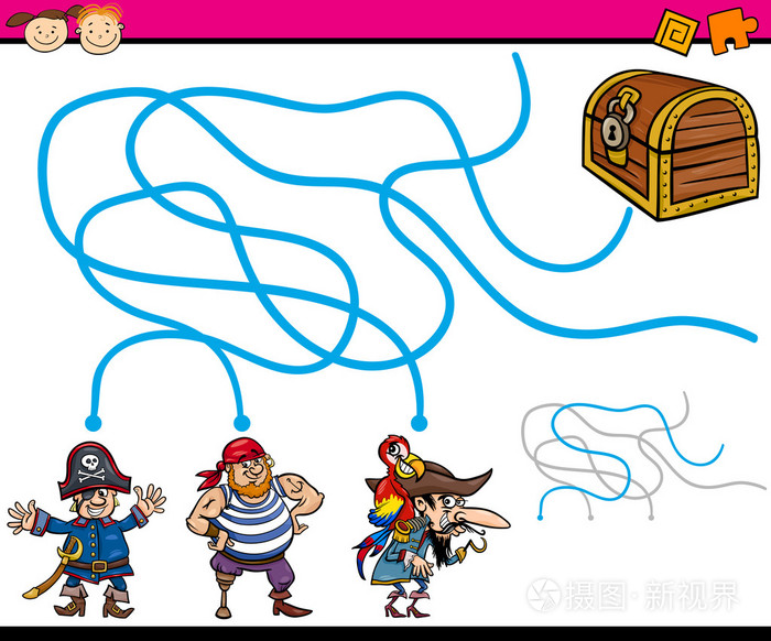 路径或迷宫卡通游戏