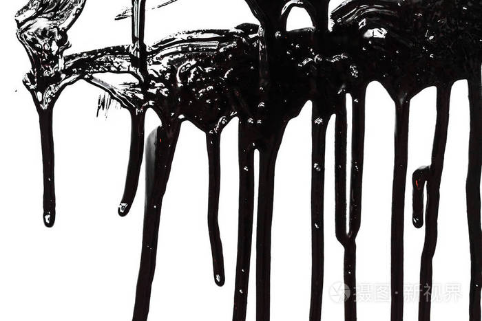 粗黑色油漆流照片-正版商用图片0ah8pt-摄图新视界