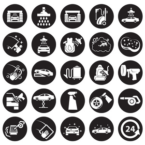 洗车剪影洗车图标照片