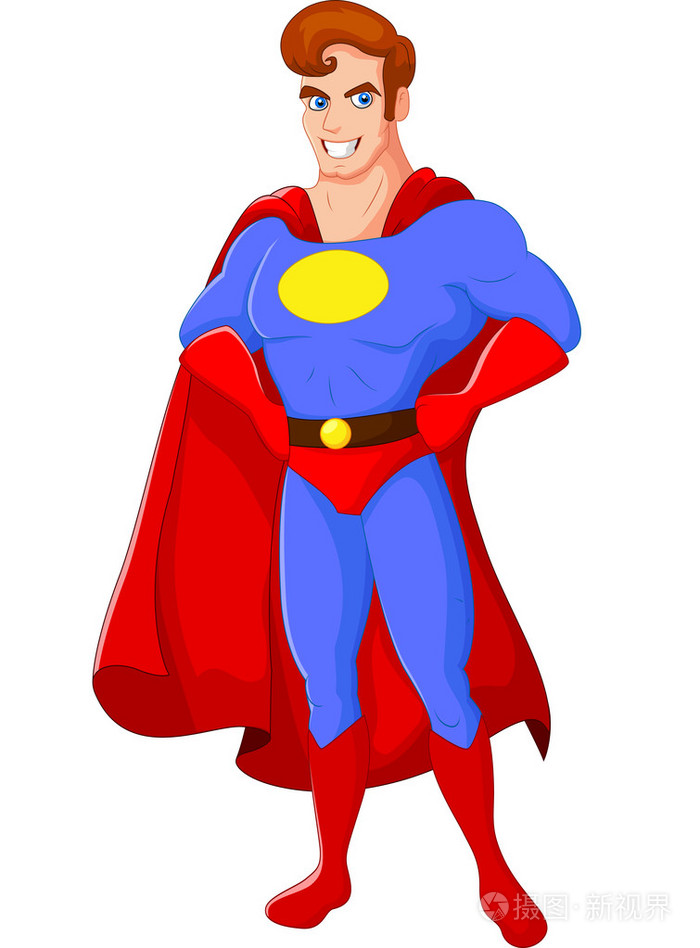 卡通男性超级英雄合影