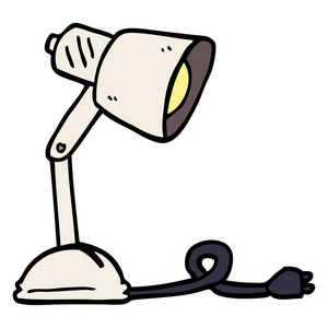 卡通涂鸦台灯卡通台灯矢量卡通风格的网站横幅家庭自由职业者的办公室