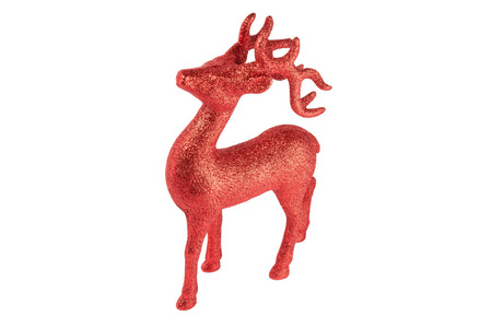 红色的圣诞驯鹿右高恩格尔视图