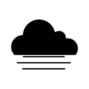 雾图标雾标志图标.多雾的天气.烟雾.天气预报.剪影符号.负空间.