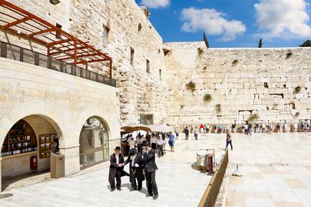 在耶路撒冷西墙广场的视图