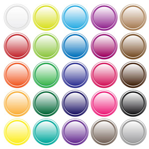 彩色圆形按钮集合在白色背景上被隔离