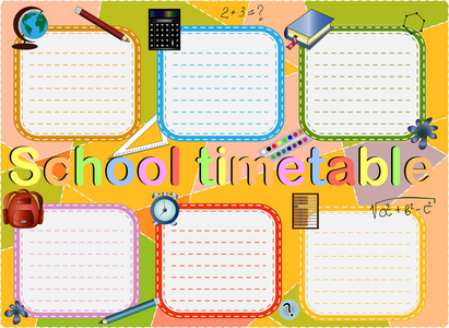 学生或学生与周的天数和自由空间笔记模板学校时间表